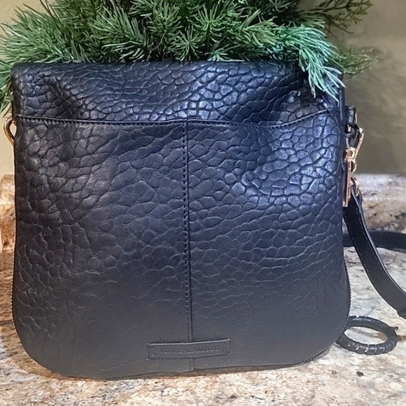 New Vince Camuto NWOT Cory Lamb Black Leather expandable crossbody purse - Picture 3 of 10
